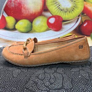 Born Womens Leather Loafers Size 10 Bamboo Accent Handcrafted